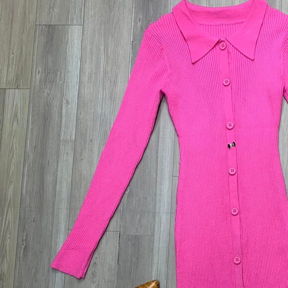 Long Sleeve Bodycon Polo Dress - Picture 5 of 6